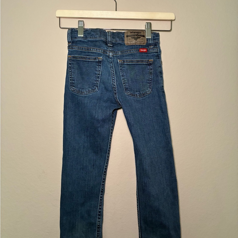 Wrangler Classic Straight Boys 7 Slim Blue Jeans - Picture 8 of 8